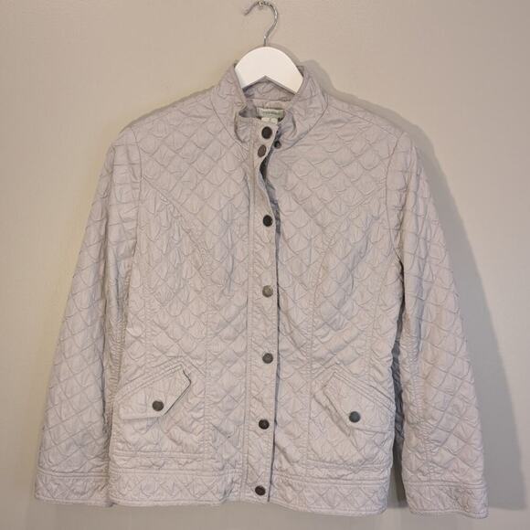 Laura Ashley Quilted Jacket Silver Grey Packable Lightweight Layer - Size M - Picture 1 of 6